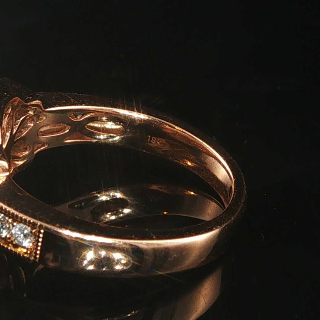 18k Rose Gold and 0.84cttw Diamond Solid Cluster Ring Size 6.5