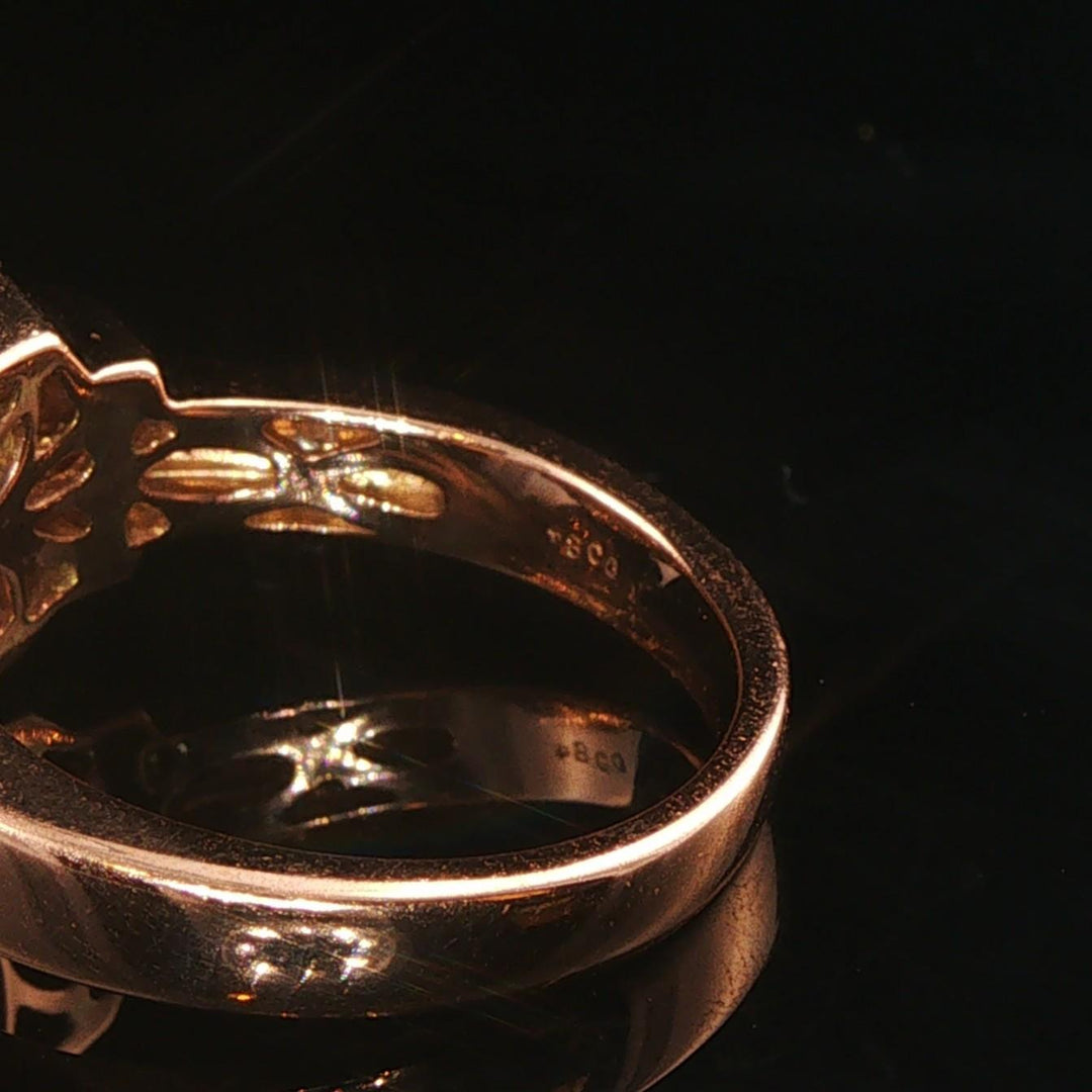 18k Rose Gold and 0.84cttw Diamond Solid Cluster Ring Size 6.5