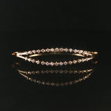 14k Yellow Gold and 0.50cttw Diamond Solid Vintage Bangle Bracelet 5.75"