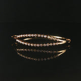14k Yellow Gold and 0.50cttw Diamond Solid Vintage Bangle Bracelet 5.75"