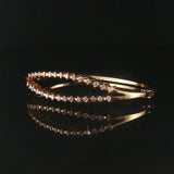 14k Yellow Gold and 0.50cttw Diamond Solid Vintage Bangle Bracelet 5.75"