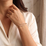 14k Yellow Gold and 0.50cttw Diamond Solid Vintage Bangle Bracelet 5.75"