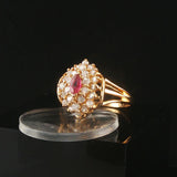 14k Yellow Gold Ruby and 0.60cttw Diamond Ring Size 7.75