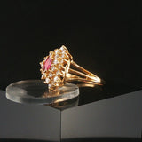 14k Yellow Gold Ruby and 0.60cttw Diamond Ring Size 7.75
