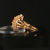 14k Yellow Gold Ruby and 0.60cttw Diamond Ring Size 7.75