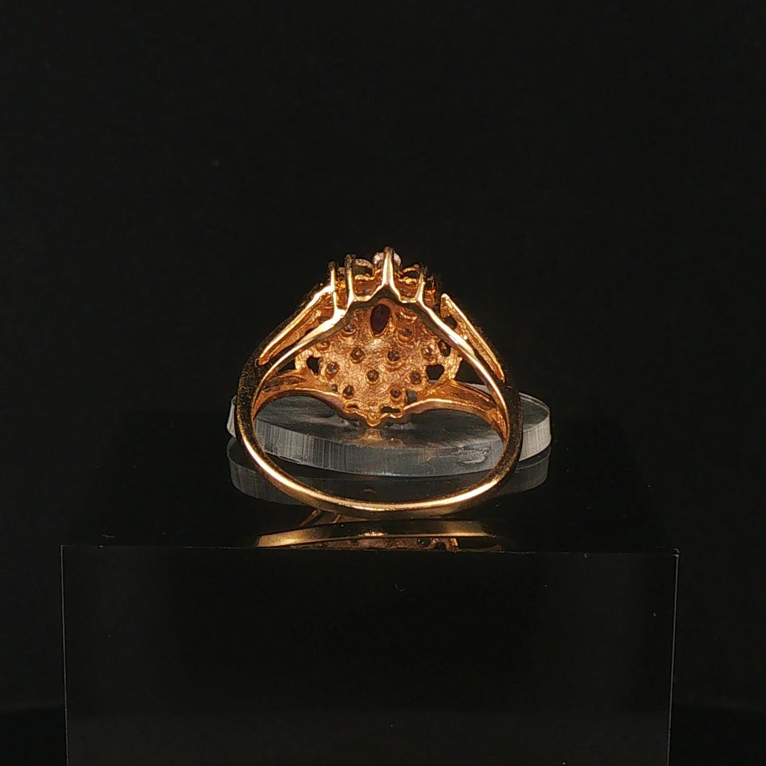 14k Yellow Gold Ruby and 0.60cttw Diamond Ring Size 7.75