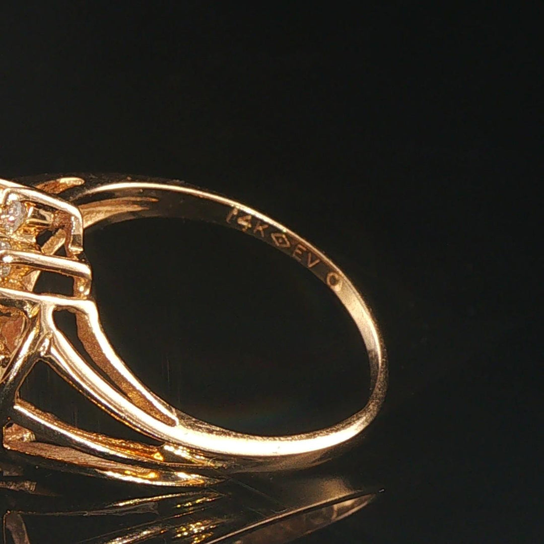 14k Yellow Gold Ruby and 0.60cttw Diamond Ring Size 7.75