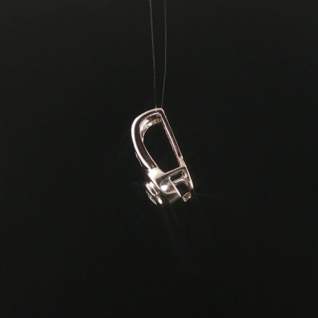 14k White Gold and 0.25cttw Diamond Solid Slide Pendant 0.65"