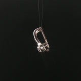 14k White Gold and 0.25cttw Diamond Solid Slide Pendant 0.65"