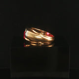 14k Yellow Gold Pink Sapphire and Diamond Bypass Ring Size 7.25