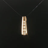 14k Yellow Gold and 1cttw Diamond Solid Bar Slide Pendant 1"