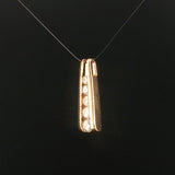 14k Yellow Gold and 1cttw Diamond Solid Bar Slide Pendant 1"