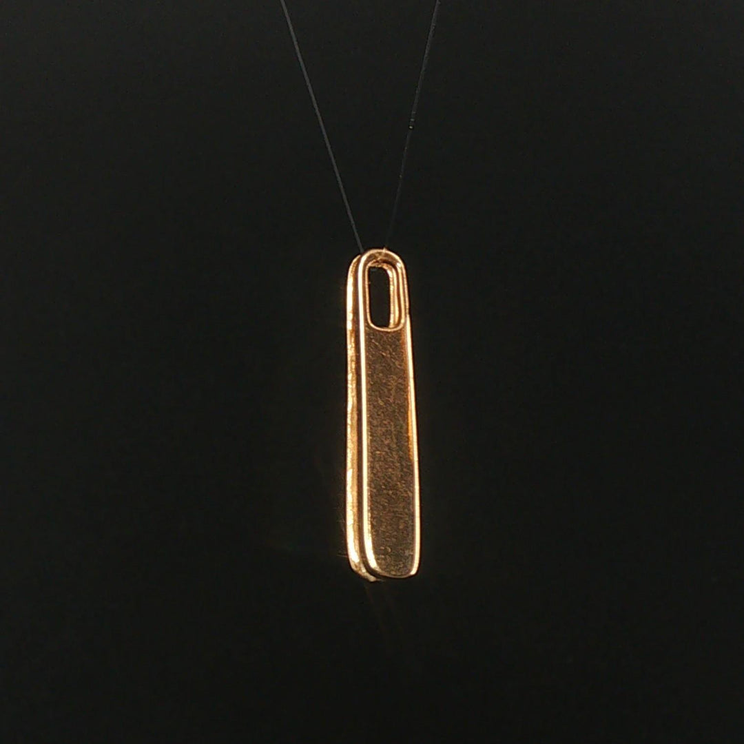 14k Yellow Gold and 1cttw Diamond Solid Bar Slide Pendant 1"