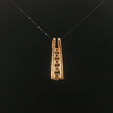 14k Yellow Gold and 1cttw Diamond Solid Bar Slide Pendant 1"