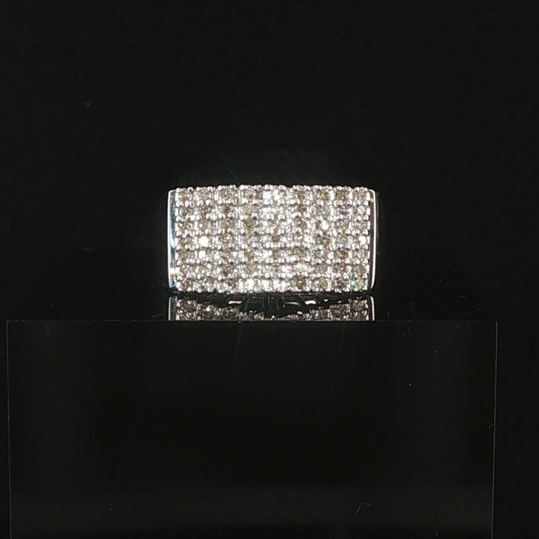 10k White Gold and 0.50cttw Diamond Crowned Band Ring Size 7