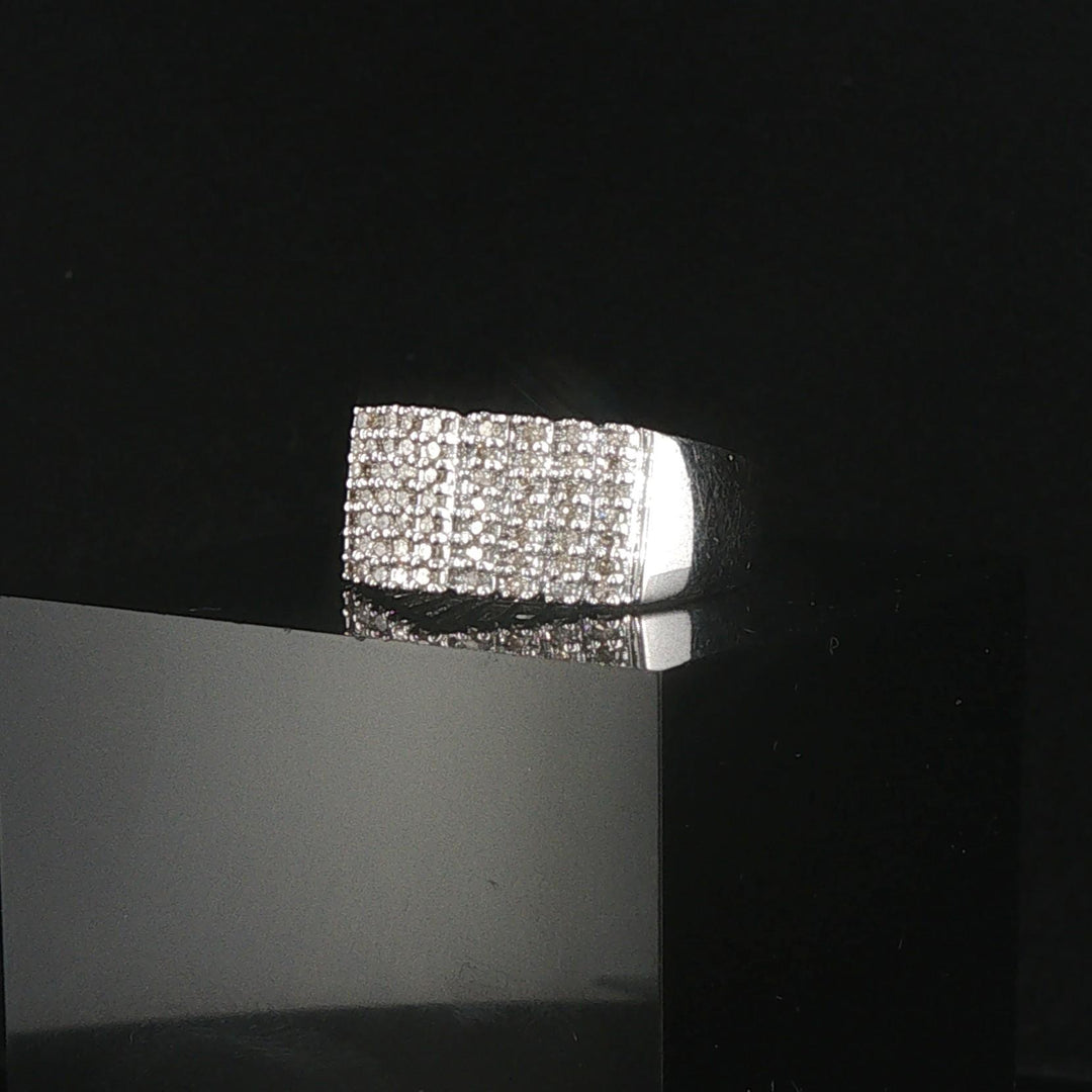 10k White Gold and 0.50cttw Diamond Crowned Band Ring Size 7