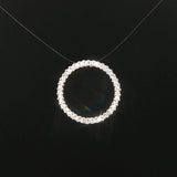 14k White Gold and 0.25cttw Diamond Circle Slide Pendant