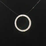 14k White Gold and 0.25cttw Diamond Circle Slide Pendant