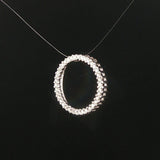 14k White Gold and 0.25cttw Diamond Circle Slide Pendant