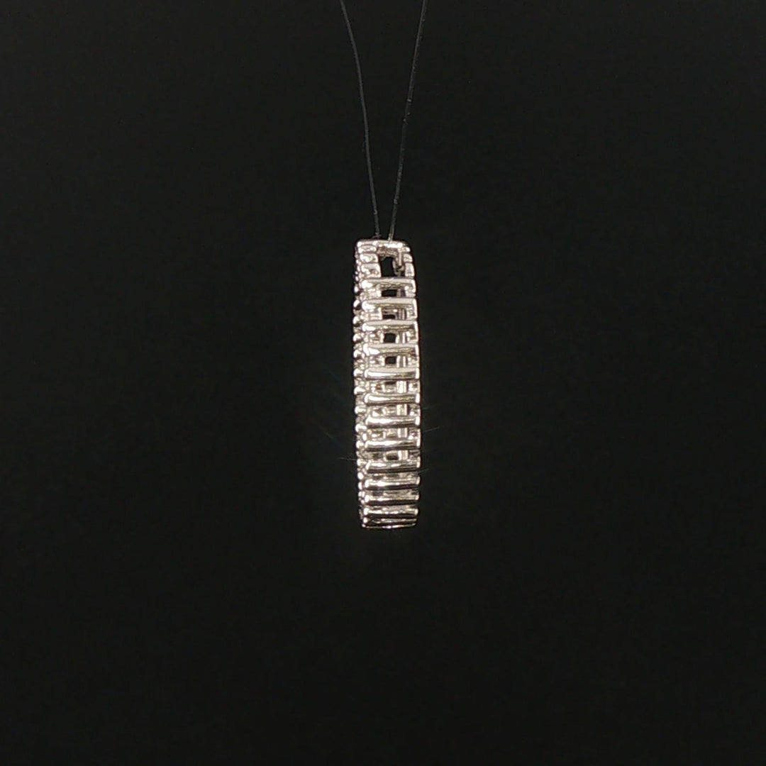 14k White Gold and 0.25cttw Diamond Circle Slide Pendant