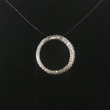14k White Gold and 0.25cttw Diamond Circle Slide Pendant