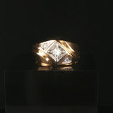 14k Yellow and White Gold 0.25cttw Diamond Men's Vintage Ring Size 10.25