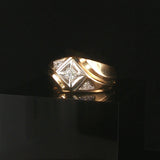 14k Yellow and White Gold 0.25cttw Diamond Men's Vintage Ring Size 10.25