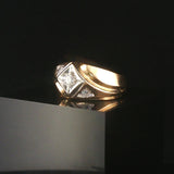 14k Yellow and White Gold 0.25cttw Diamond Men's Vintage Ring Size 10.25