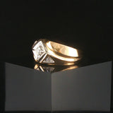 14k Yellow and White Gold 0.25cttw Diamond Men's Vintage Ring Size 10.25