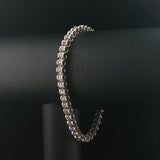 14k White Gold and 3cttw Diamond Heavy Vintage Link Bracelet 7.75"