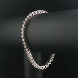 14k White Gold and 3cttw Diamond Heavy Vintage Link Bracelet 7.75"