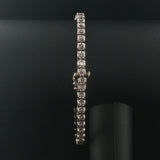 14k White Gold and 3cttw Diamond Heavy Vintage Link Bracelet 7.75"