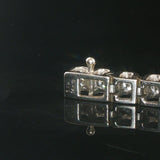 14k White Gold and 3cttw Diamond Heavy Vintage Link Bracelet 7.75"