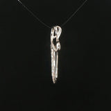 14k White Gold and 0.25cttw Diamond Fancy Cross Pendant 1"