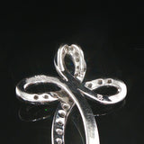14k White Gold and 0.25cttw Diamond Fancy Cross Pendant 1"