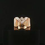 14k Yellow and White Gold Diamond Vintage Ladies Ring Size 4.25