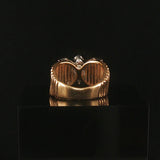 14k Yellow and White Gold Diamond Vintage Ladies Ring Size 4.25