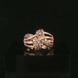 Effy 14k Rose Gold and 1cttw Champagne and White Diamond Ring Size 7