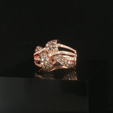 Effy 14k Rose Gold and 1cttw Champagne and White Diamond Ring Size 7