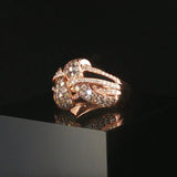 Effy 14k Rose Gold and 1cttw Champagne and White Diamond Ring Size 7