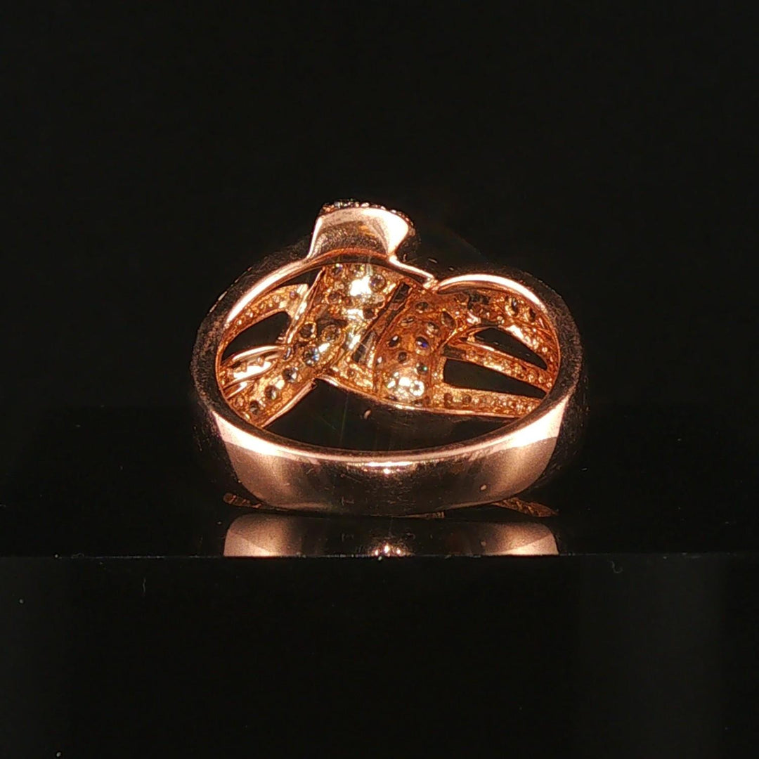 Effy 14k Rose Gold and 1cttw Champagne and White Diamond Ring Size 7
