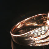 Effy 14k Rose Gold and 1cttw Champagne and White Diamond Ring Size 7