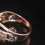 Effy 14k Rose Gold and 1cttw Champagne and White Diamond Ring Size 7