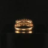 14k Yellow Gold Emerald and 0.20cttw Diamond Vintage Band Ring Size 5