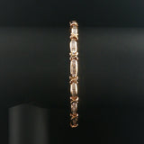 14k Yellow Gold and 1.50cttw Baguette Diamond Vintage X Link Bracelet 7"