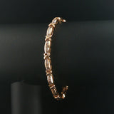 14k Yellow Gold and 1.50cttw Baguette Diamond Vintage X Link Bracelet 7"