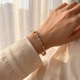 14k Yellow Gold and 1.50cttw Baguette Diamond Vintage X Link Bracelet 7"