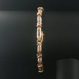14k Yellow Gold and 1.50cttw Baguette Diamond Vintage X Link Bracelet 7"