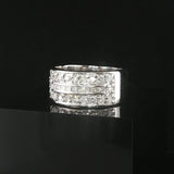 14k White Gold and 1cttw Diamond Men's Band Ring Size 10.25