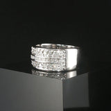 14k White Gold and 1cttw Diamond Men's Band Ring Size 10.25